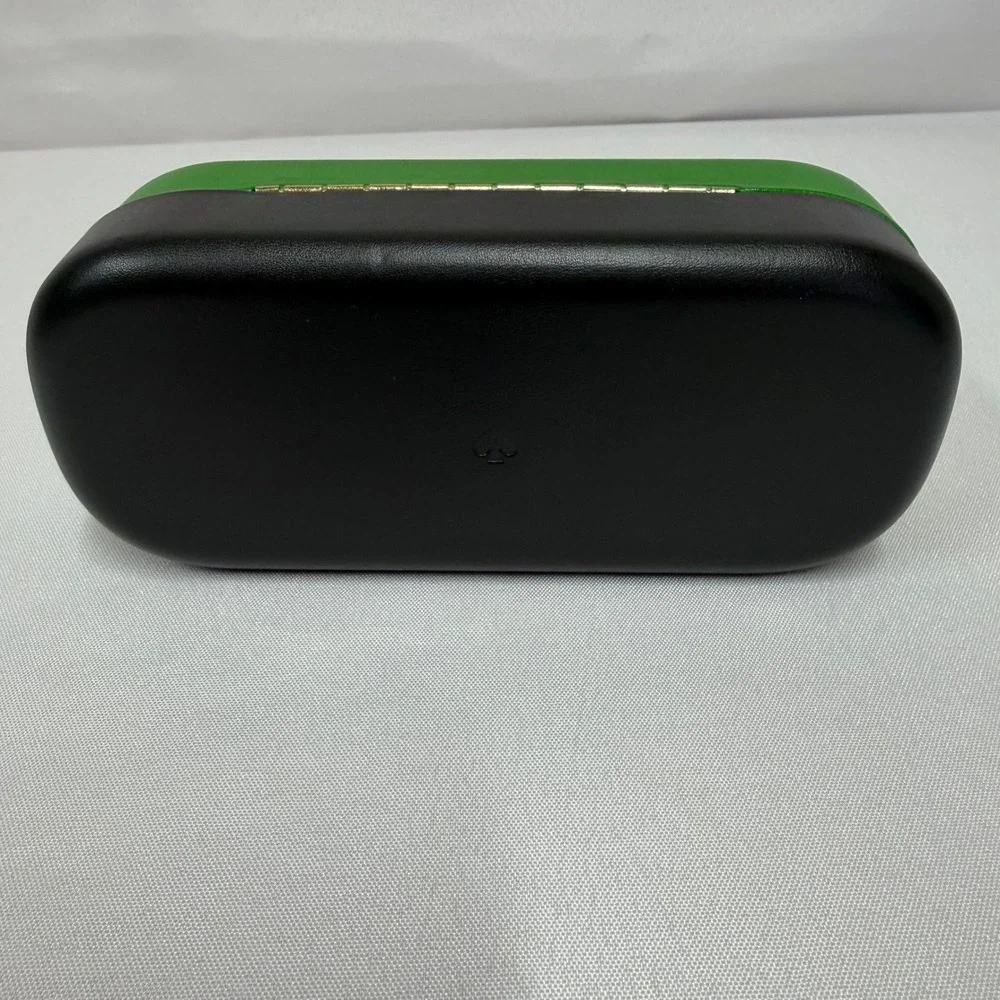 Kate Spade New York Green and Black Hard Sunglasses Case with Polka Dot Cloth